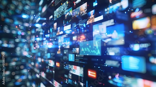 Abstract multimedia background made by different channels images