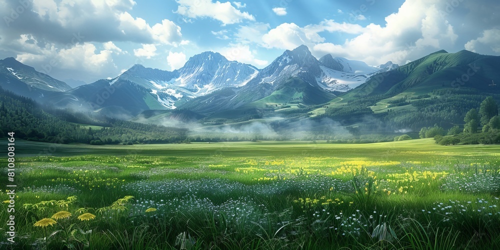 Obraz premium Green mountain valley
