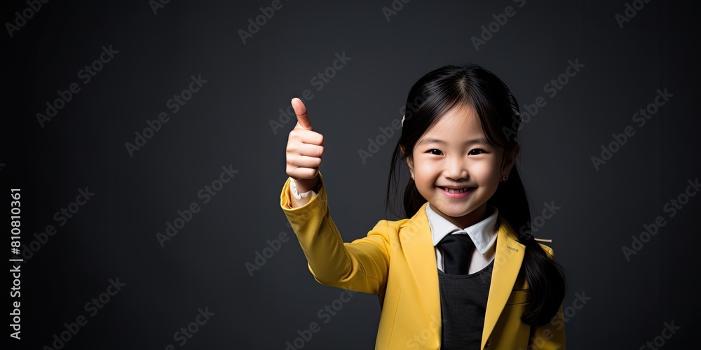 Educational Excellence: Teachers and Students in Suits Exchange Smiles and Thumbs Up Educational Excellence: Teachers and Students in Suits Exchange Smiles and Thumbs Up