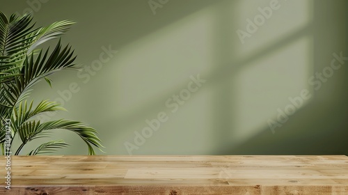 Empty or blank minimal wooden table counter, podium background for product demonstration