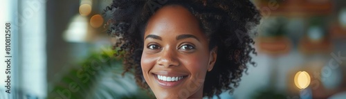 Beautiful smiling African American business lady chatting with coworker, Summertime wallpaper ©  Green Creator