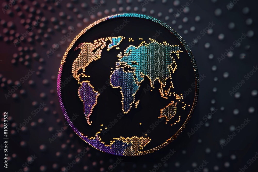Naklejka premium Colorful Geometric Representation of the World Map