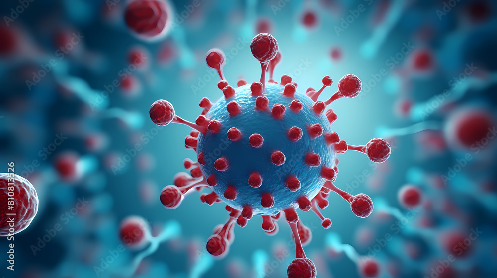 3D rendering of virus cell 3D rendering of virus cell