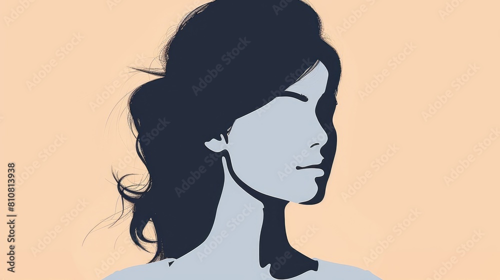 Abstract Female Profile - Elegant and Simple Design