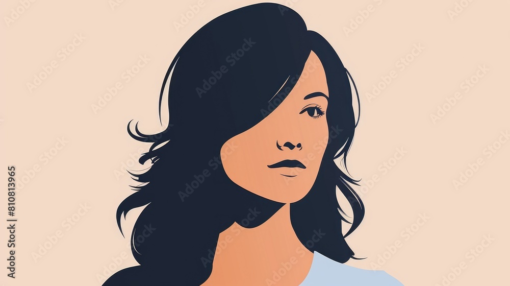Abstract Female Profile - Elegant and Simple Design Abstract Female Profile - Elegant and Simple Design