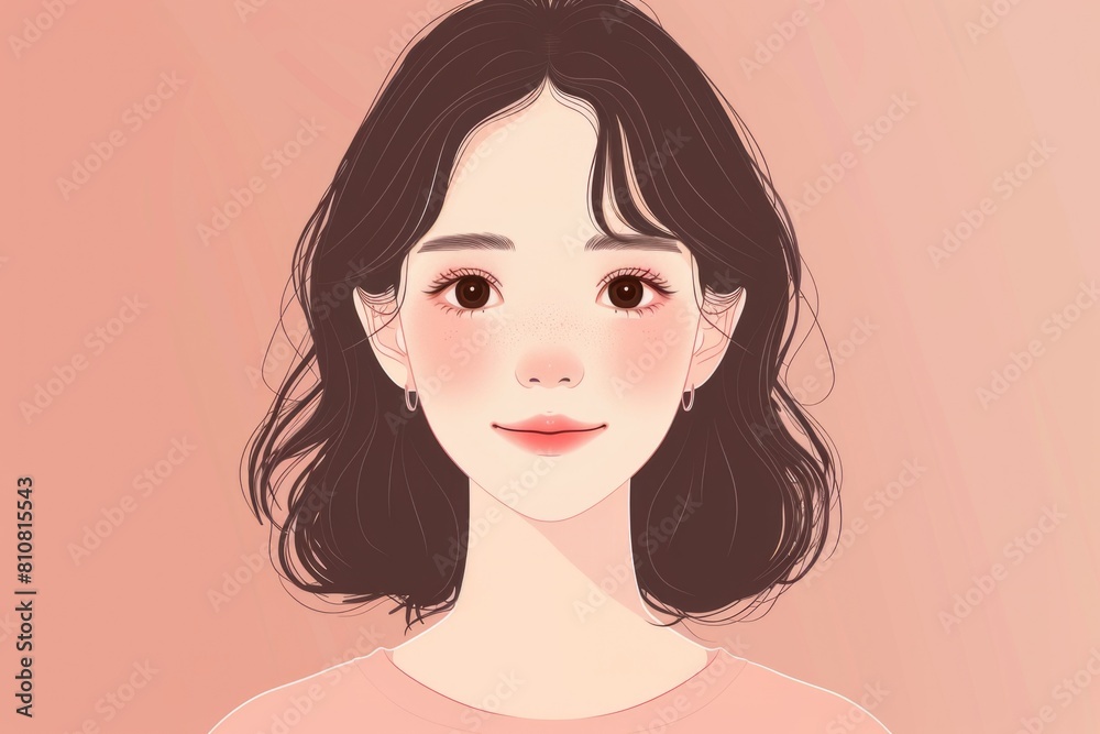 Portrait of a Smiling Young Woman with a Simple Pink Background
