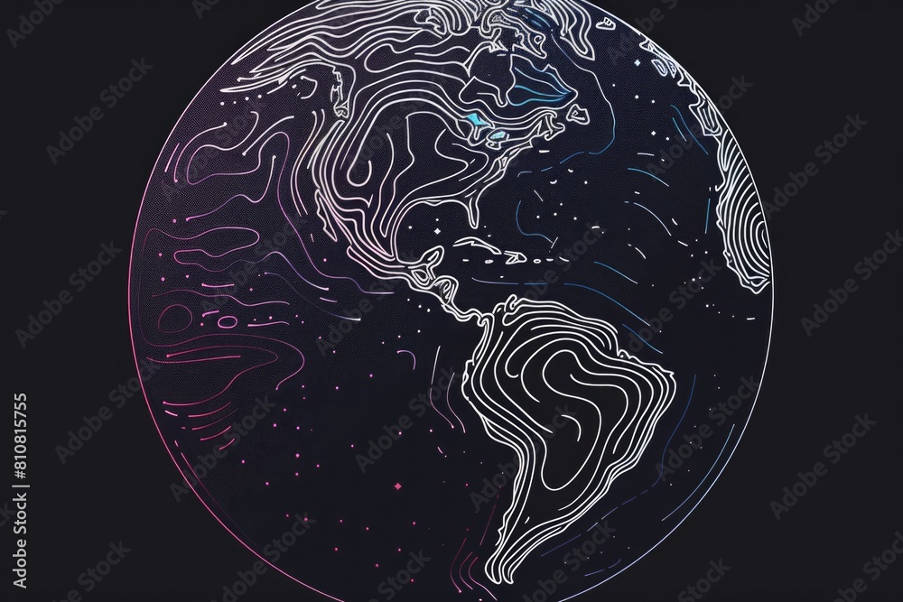 Abstract Earth Representation with Astral Lines Abstract Earth Representation with Astral Lines