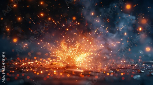 sparkler on fire