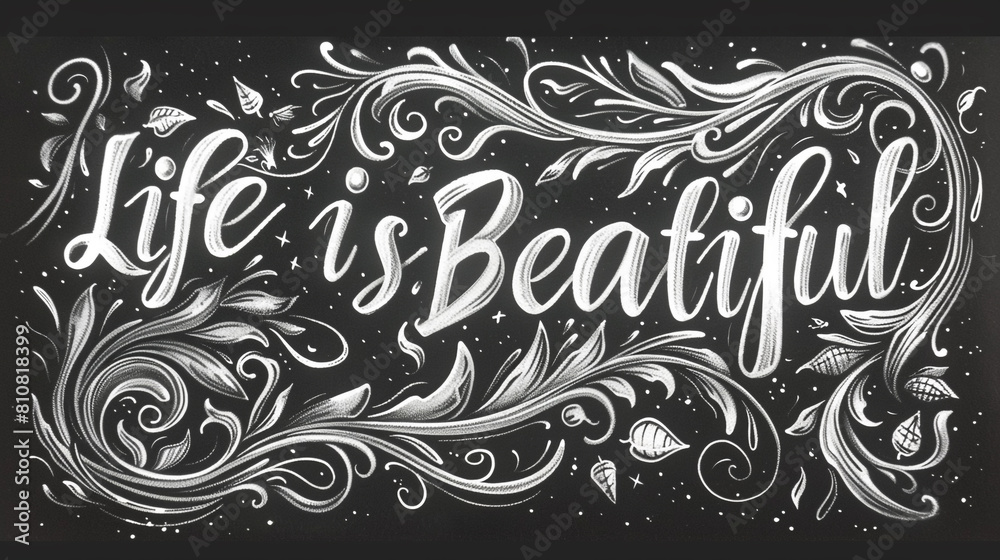 Intricate lettering spelling out the phrase 