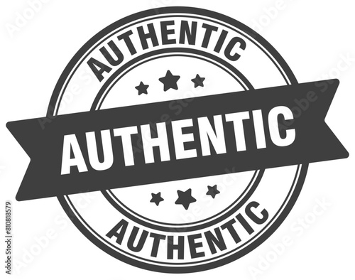 authentic stamp. authentic label on transparent background. round sign