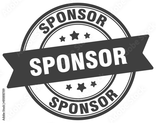 sponsor stamp. sponsor label on transparent background. round sign