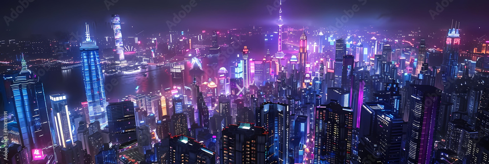 abstract light in futuristic megacities of a city