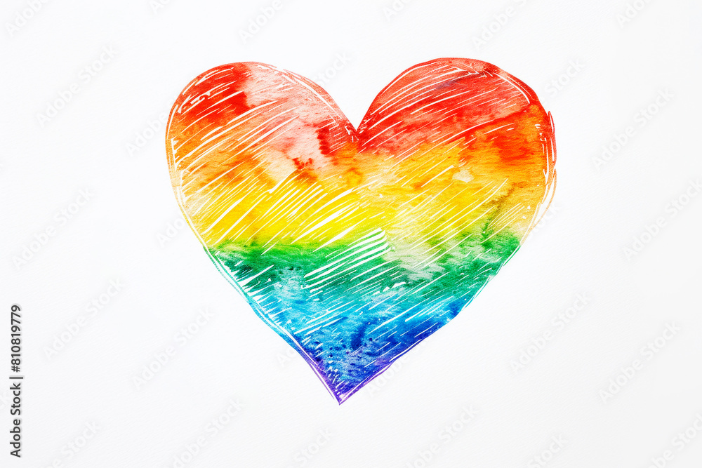 Pride rainbow heart shape crayon Pride rainbow heart shape crayon