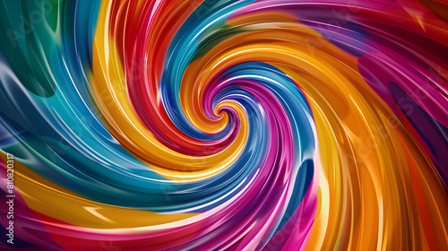 Abstract spiral background with rainbow colors