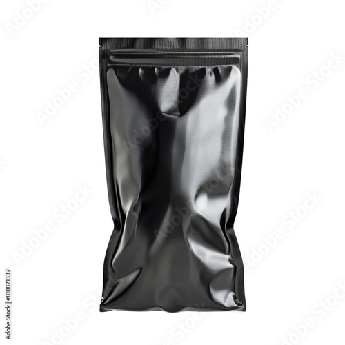 Black blank aluminium foil food packing bag clip art photo