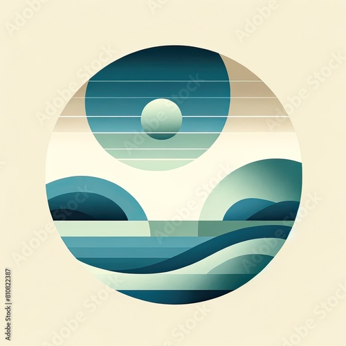 Tranquil Geometric Landscape photo