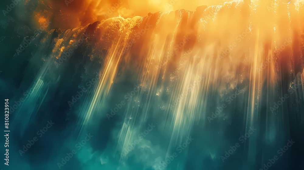 abstract light over waterfall in the sky