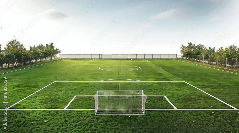 football soccer pitch 3d rendering