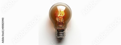 Logo with a half of light bulb and brain isolated on white background Symbol of creativity, creative idea, mind, thinking, DSLR camera, 28mm lens, Aperture f/3 photo