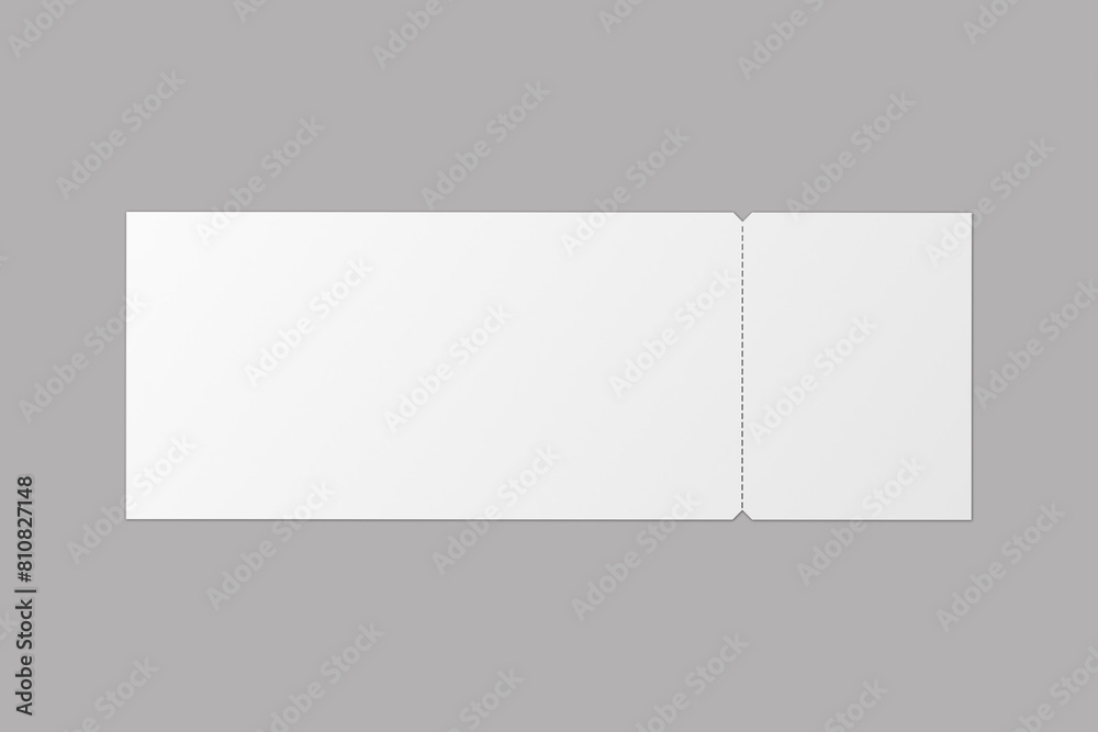Empty Blank White Event or Airplane Ticket mockup isolated. 3D Rendering. Empty Blank White Event or Airplane Ticket mockup isolated. 3D Rendering.