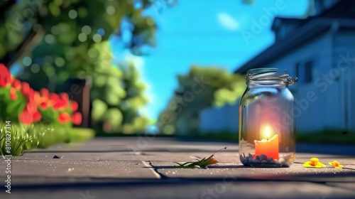 Memorial Day Decorations Crafting Luminaries With Mason Jars And Tea Lights, Lining The Driveway Or Walkway With Flickering Lights., Background photo