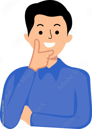 man with thinking gesture pose