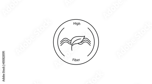 High Fiber Content Label Vector Icon
