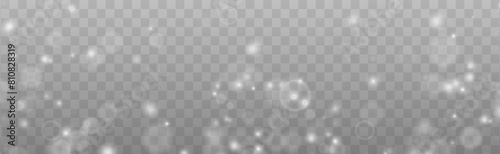 Christmas background. Powder PNG. Magic bokeh shines with white dust. Small realistic glare on a transparent Png background. Design element for cards  invitations  backgrounds  screensavers.  