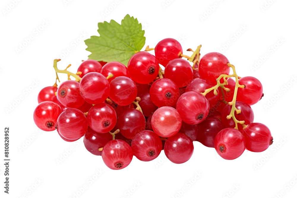 A bunch of red grapes with a leaf on top. The grapes are ripe and ready to eat A bunch of red grapes with a leaf on top. The grapes are ripe and ready to eat