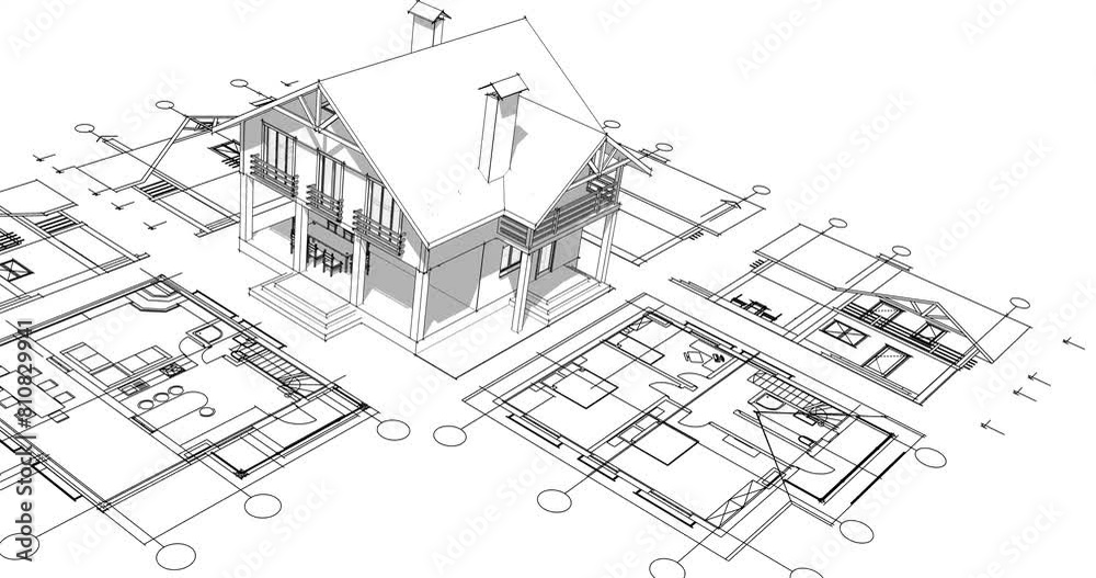 residential architecture plan 3D rendering residential architecture plan 3D rendering