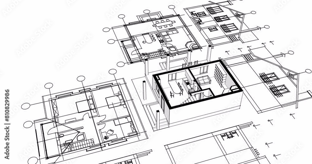  residential architecture plan 3D rendering