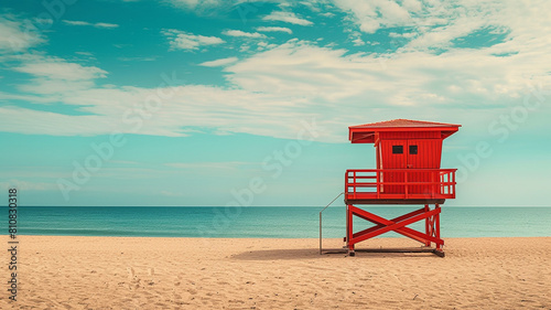 .A lifeguard summer relaxation concept banner showcasing lifeguards © Samvel