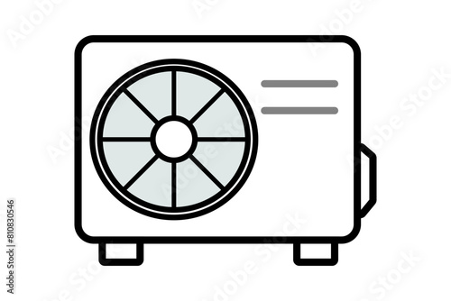 シンプルなエアコンの室外機のイラスト