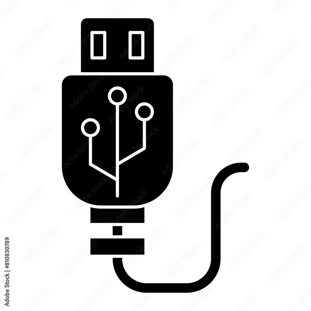 USB Cable Connector Glyph USB Cable Connector Glyph