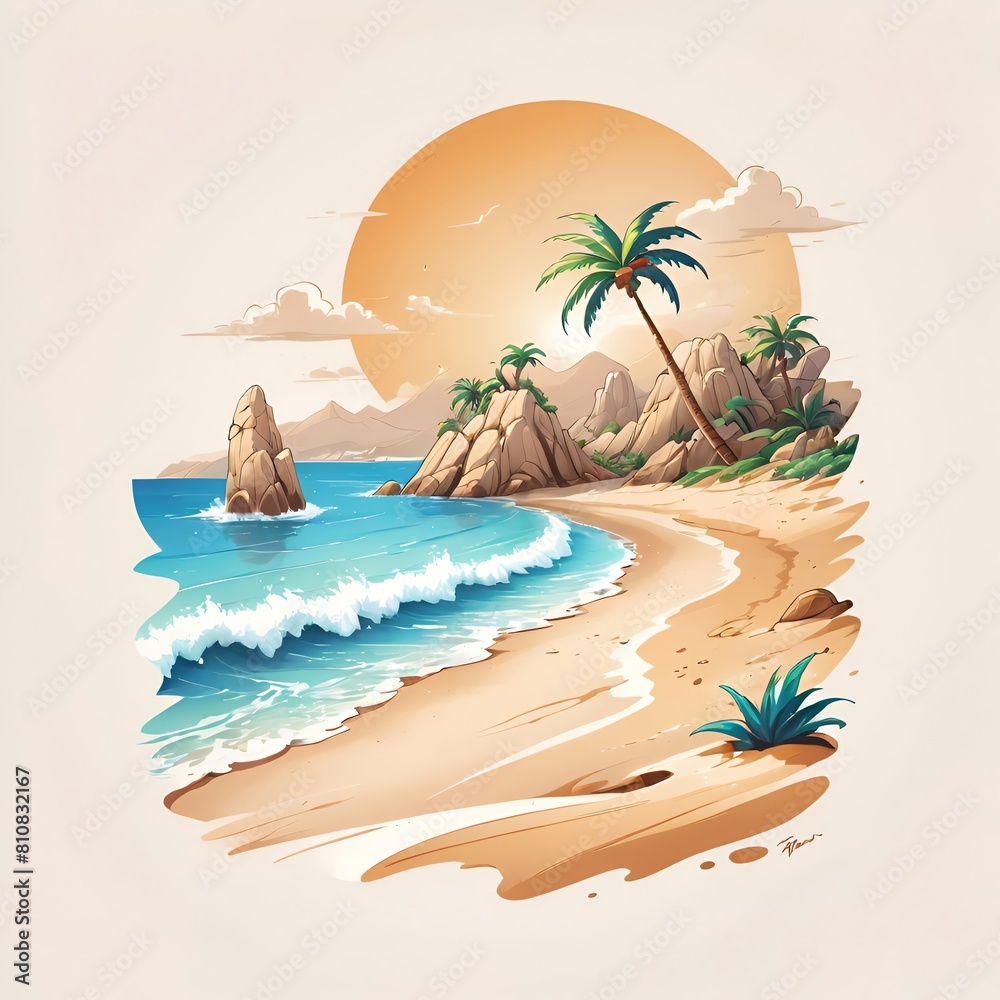 Obraz premium tropical island with palm trees