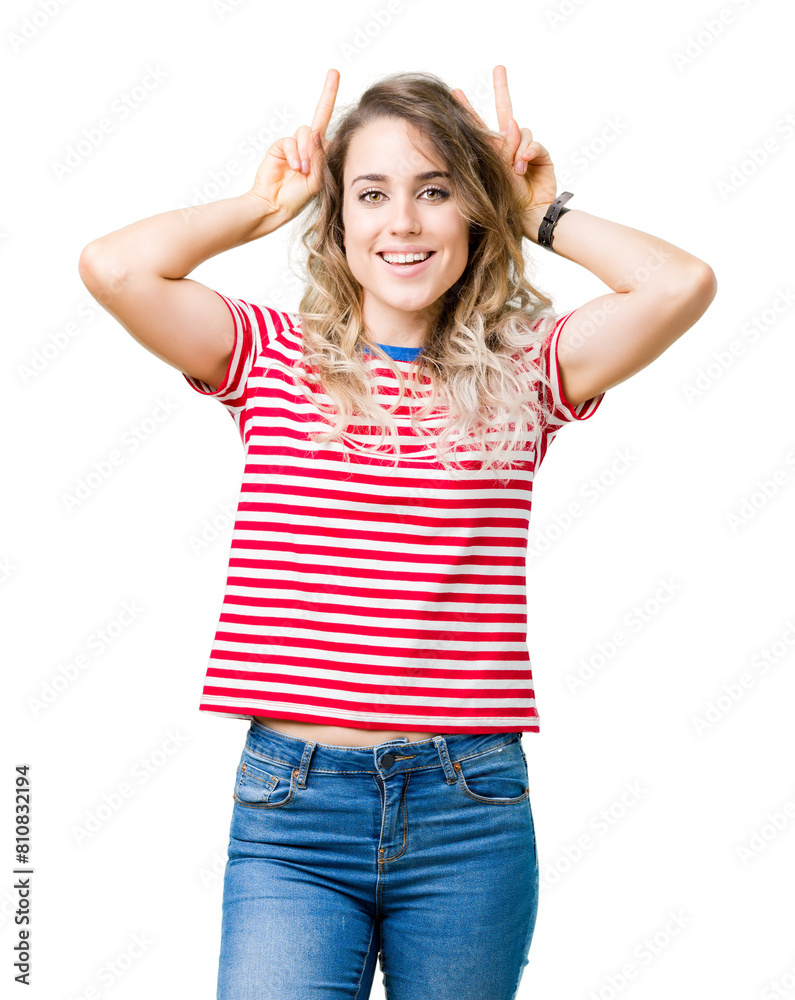 Beautiful young blonde woman over isolated background Posing funny and crazy with fingers on head as bunny ears, smiling cheerful Beautiful young blonde woman over isolated background Posing funny and crazy with fingers on head as bunny ears, smiling cheerful