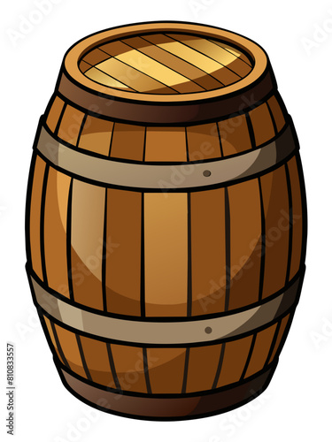 wooden barrel isolated on white