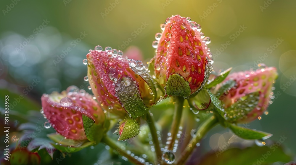 Capturing the beauty of flowers and dew drops on an organic farm, especially strawberries, can create a stunning visual. Here's how you might go about capturing or imagining such an image Capturing the beauty of flowers and dew drops on an organic farm, especially strawberries, can create a stunning visual. Here's how you might go about capturing or imagining such an image
