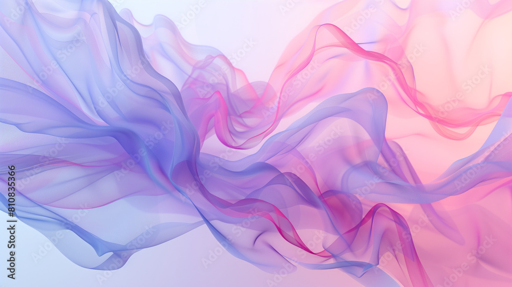 Obraz premium A pastel shade abstract design on a plain white background, creating a serene and elegant atmosphere. This background material features minimalist aesthetics and digital vibes, with floating elements 