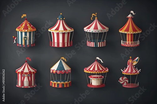 Circus Magic: Whimsical Icon Set for Playful Designs