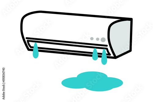 水漏れをしているエアコンのイラスト