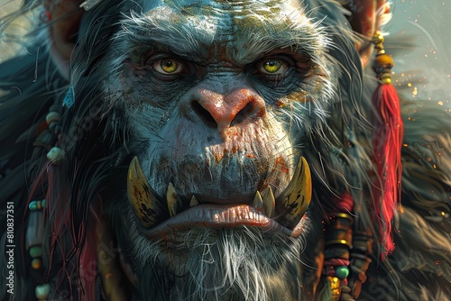 Anime Orc: Detailed Concept Art of a Cute, Fine, and Pretty Face