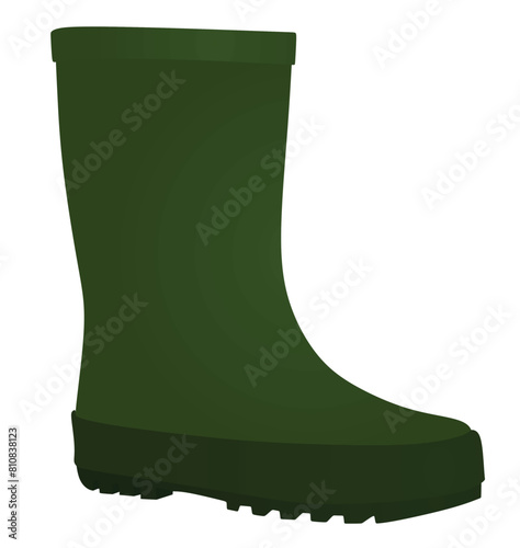 Green  rubber boots. vector illustration