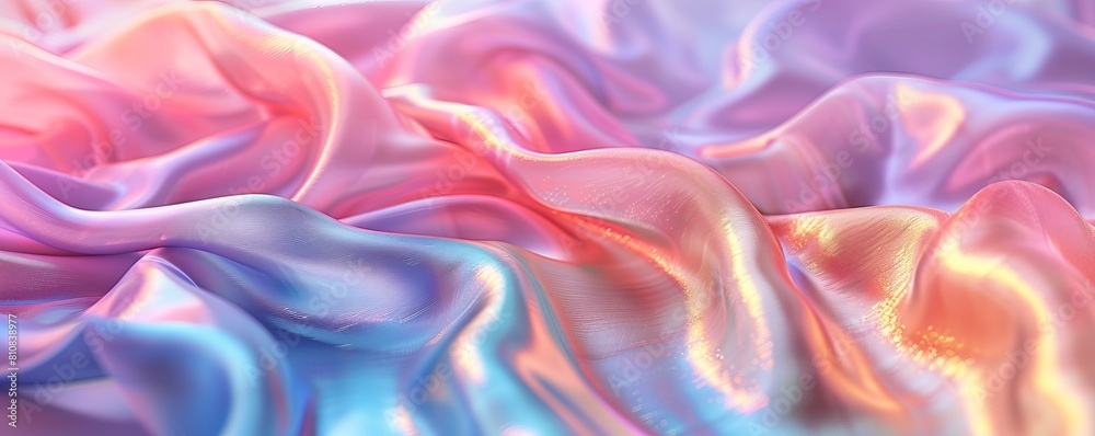 Obraz premium Holographic silk background , abstract iridescent gradient background.