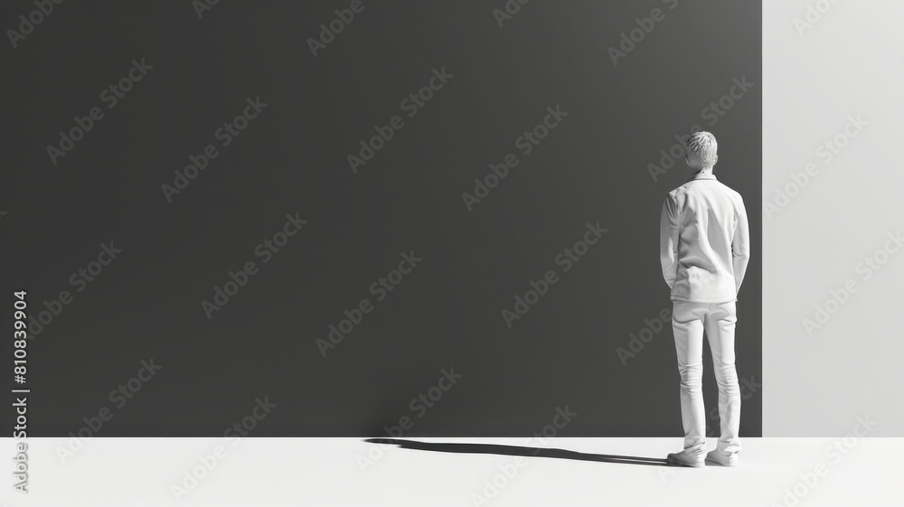 A person's outline is positioned on the right side, allowing ample room on the left for text, perfect for adding descriptive content or captions in presentations. 