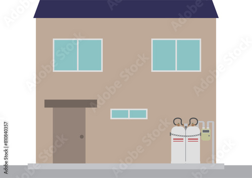 プロパンガスを使用してる住宅のイメージ素材