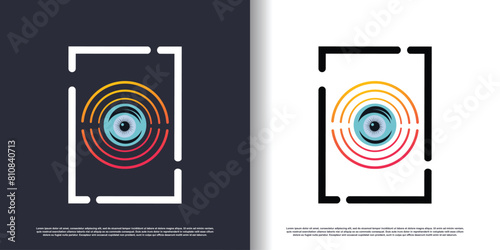 eye care logo icon with creative and modern concept premium vector
