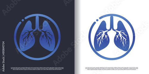 lungs logo design with creative concept premium vector