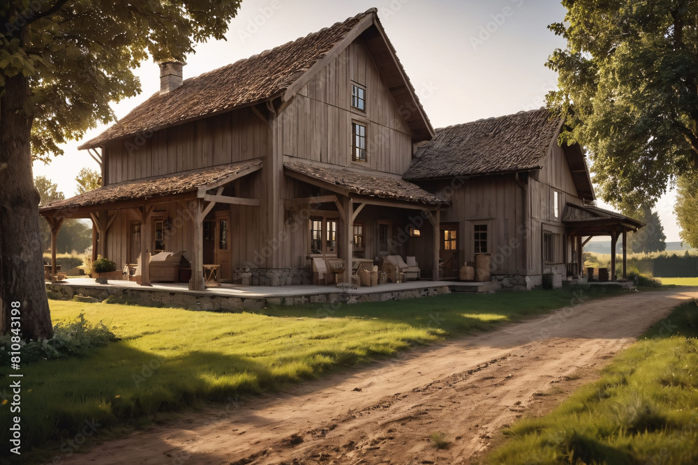 Charming Farmhouse with Covered Porch. A charming farmhouse with a large covered porch, surrounded by lush green trees. Charming Farmhouse with Covered Porch. A charming farmhouse with a large covered porch, surrounded by lush green trees.