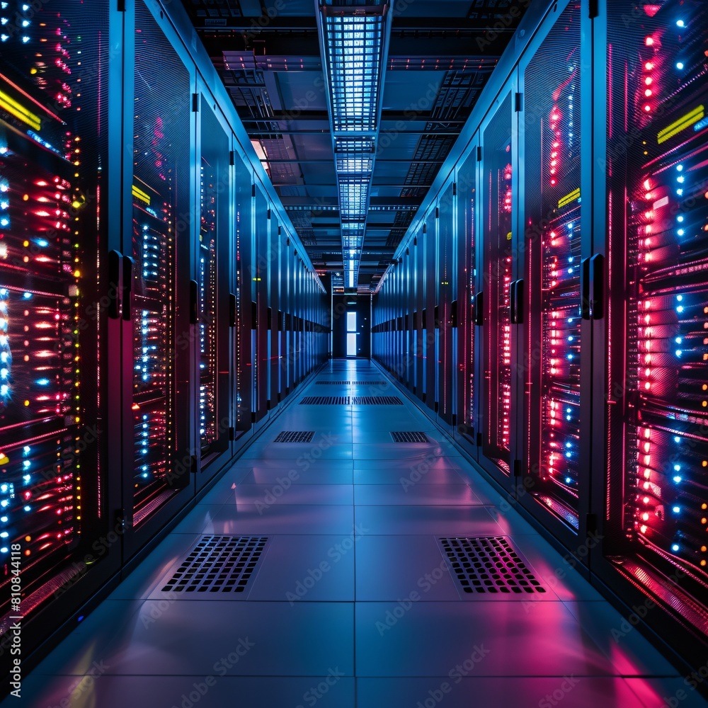 A high-tech data center, with rows of glowing servers: Empowering Businesses with Integrated Compute and Data Technologies. A high-tech data center, with rows of glowing servers: Empowering Businesses with Integrated Compute and Data Technologies.
